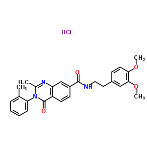 74101-63-6  N-[2-(3,4-dimethoxyphenyl)ethyl]-2-methyl-3-(2-methylphenyl)-4-oxo-3,4-dihydroquinazoline-7-carboxamide hydrochloride