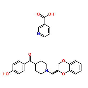 76335-58-5  pyridine-3-carboxylic acid - [1-(2,3-dihydro-1,4-benzodioxin-2-ylmethyl)piperidin-4-yl](4-hydroxyphenyl)methanone (1:1)