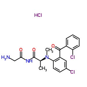 76337-92-3  N-(aminoacetyl)-N~2~-{4-chloro-2-[(2-chlorophenyl)carbonyl]phenyl}-N~2~-methyl-L-alaninamide hydrochloride