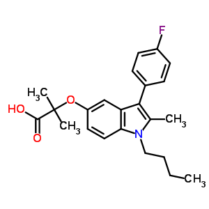 76469-04-0  2-{[1-butyl-3-(4-fluorophenyl)-2-methyl-1H-indol-5-yl]oxy}-2-methylpropanoic acid