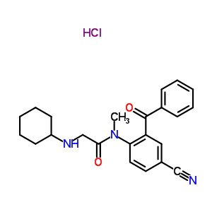 76938-30-2  N-[4-cyano-2-(phenylcarbonyl)phenyl]-N~2~-cyclohexyl-N-methylglycinamide hydrochloride