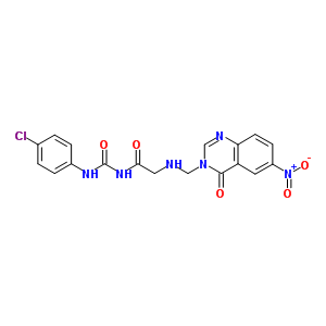 76979-57-2  N-[(4-chlorophenyl)carbamoyl]-N~2~-[(6-nitro-4-oxoquinazolin-3(4H)-yl)methyl]glycinamide