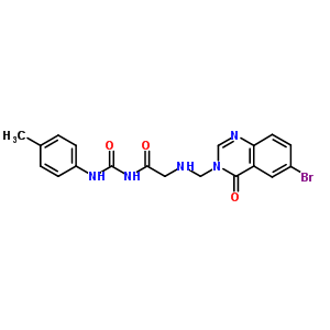 76979-63-0  N~2~-[(6-bromo-4-oxoquinazolin-3(4H)-yl)methyl]-N-[(4-methylphenyl)carbamoyl]glycinamide