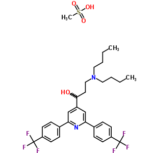 77076-20-1  1-{2,6-bis[4-(trifluoromethyl)phenyl]pyridin-4-yl}-3-(dibutylamino)propan-1-ol methanesulfonate (salt)