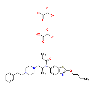 77563-16-7  N-(2-butoxy-1,3-benzothiazol-6-yl)-N-{1-methyl-2-[4-(2-phenylethyl)piperazin-1-yl]ethyl}propanamide diethanedioate