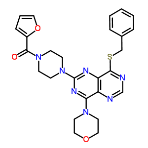 77777-22-1  8-(benzylsulfanyl)-2-[4-(furan-2-ylcarbonyl)piperazin-1-yl]-4-morpholin-4-ylpyrimido[5,4-d]pyrimidine