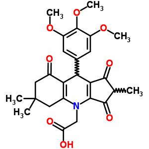 78050-79-0  [2,6,6-trimethyl-1,3,8-trioxo-9-(3,4,5-trimethoxyphenyl)-1,2,3,5,6,7,8,9-octahydro-4H-cyclopenta[b]quinolin-4-yl]acetic acid