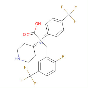 884599-16-0  4-Piperidineacetic acid,1-[[2-fluoro-5-(trifluoromethyl)phenyl]methyl]-2-[4-(trifluoromethyl)phenyl]-, (2R,4S)-rel-