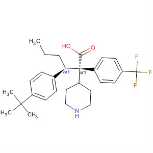 884599-83-1  4-Piperidineacetic acid,1-[(1R)-1-[4-(1,1-dimethylethyl)phenyl]butyl]-2-[4-(trifluoromethyl)phenyl]-, (2S,4R)-rel-