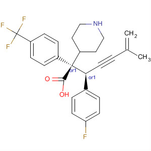884600-04-8  4-Piperidineacetic acid,1-[(1R)-1-(4-fluorophenyl)-4-methyl-4-penten-2-ynyl]-2-[4-(trifluoromethyl)phenyl]-, (2R,4S)-rel-