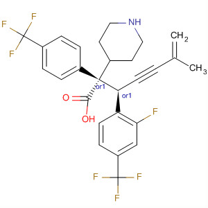 884600-21-9  4-Piperidineacetic acid,1-[(1R)-1-[2-fluoro-4-(trifluoromethyl)phenyl]-4-methyl-4-penten-2-ynyl]-2-[4-(trifluoromethyl)phenyl]-, (2S,4R)-rel-