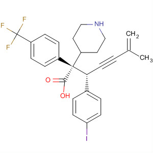 884600-27-5  4-Piperidineacetic acid,1-[(1S)-1-(4-iodophenyl)-4-methyl-4-penten-2-ynyl]-2-[4-(trifluoromethyl)phenyl]-, (2S,4R)-