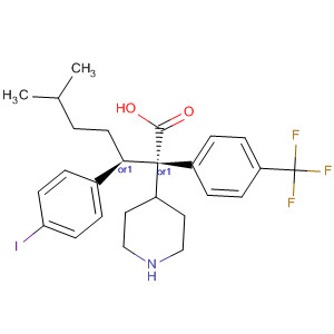 884600-49-1  4-Piperidineacetic acid,1-[(1R)-1-(4-iodophenyl)-4-methylpentyl]-2-[4-(trifluoromethyl)phenyl]-,(2S,4R)-rel-