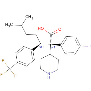 884600-63-9  4-Piperidineacetic acid,2-(4-iodophenyl)-1-[(1R)-4-methyl-1-[4-(trifluoromethyl)phenyl]pentyl]-,(2S,4R)-rel-