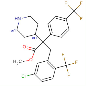 884601-19-8  4-Piperidineacetic acid,1-[[5-chloro-2-(trifluoromethyl)phenyl]methyl]-2-[4-(trifluoromethyl)phenyl]-, methyl ester, (2R,4S)-rel-