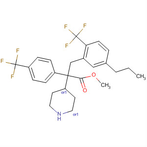 884601-21-2  4-Piperidineacetic acid,1-[[5-propyl-2-(trifluoromethyl)phenyl]methyl]-2-[4-(trifluoromethyl)phenyl]-, methyl ester, (2R,4S)-rel-