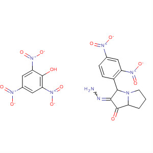 88485-18-1  1H-Pyrrolizin-1-one, hexahydro-, (2,4-dinitrophenyl)hydrazone, compd.with 2,4,6-trinitrophenol (1:1)