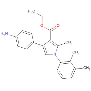 88502-52-7  1H-Pyrrole-3-carboxylic acid,4-(4-aminophenyl)-1-(2,3-dimethylphenyl)-2-methyl-, ethyl ester