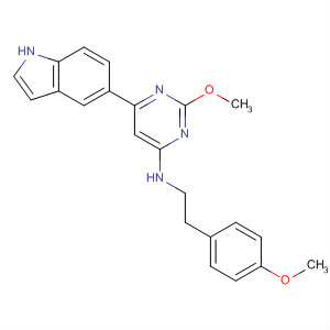 885066-34-2  4-Pyrimidinamine,6-(1H-indol-5-yl)-2-methoxy-N-[2-(4-methoxyphenyl)ethyl]-