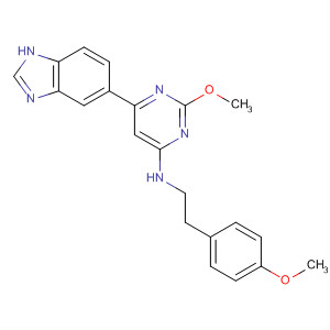 885066-53-5  4-Pyrimidinamine,6-(1H-benzimidazol-5-yl)-2-methoxy-N-[2-(4-methoxyphenyl)ethyl]-