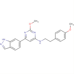 885068-09-7  4-Pyrimidinamine,6-(1H-indazol-6-yl)-2-methoxy-N-[2-(4-methoxyphenyl)ethyl]-