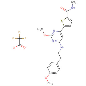 885068-21-3  2-Thiophenecarboxamide,5-[2-methoxy-6-[[2-(4-methoxyphenyl)ethyl]amino]-4-pyrimidinyl]-N-methyl-, mono(trifluoroacetate)