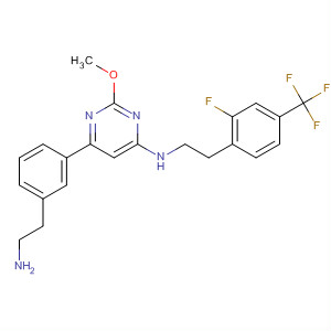 885068-26-8  4-Pyrimidinamine,6-[3-(2-aminoethyl)phenyl]-N-[2-[2-fluoro-4-(trifluoromethyl)phenyl]ethyl]-2-methoxy-