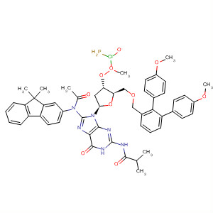88509-86-8  Guanosine,8-[acetyl(9,9-dimethyl-9H-fluoren-2-yl)amino]-5'-O-[bis(4-methoxyphenyl)phenylmethyl]-2'-deoxy-N-(2-methyl-1-oxopropyl)-, 3'-(methylphosphorochloridite)