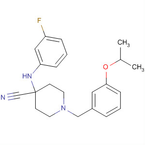 885115-52-6  4-Piperidinecarbonitrile,4-[(3-fluorophenyl)amino]-1-[[3-(1-methylethoxy)phenyl]methyl]-