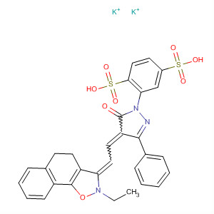 88530-66-9  1,4-Benzenedisulfonic acid,2-[4-[(2-ethyl-4,5-dihydronaphth[2,1-d]isoxazol-3(2H)-ylidene)ethylidene]-4,5-dihydro-5-oxo-3-phenyl-1H-pyrazol-1-yl]-, dipotassium salt