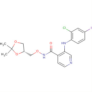 885588-23-8  4-Pyridinecarboxamide,3-[(2-chloro-4-iodophenyl)amino]-N-[[(4R)-2,2-dimethyl-1,3-dioxolan-4-yl]methoxy]-