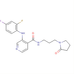 885588-47-6  4-Pyridinecarboxamide,3-[(2-fluoro-4-iodophenyl)amino]-N-[3-(2-oxo-1-pyrrolidinyl)propyl]-