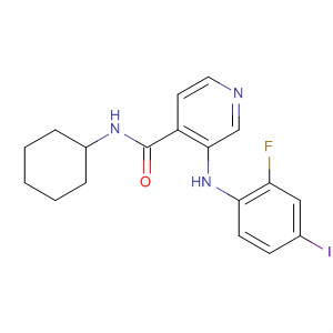 885588-83-0  4-Pyridinecarboxamide, N-cyclohexyl-3-[(2-fluoro-4-iodophenyl)amino]-