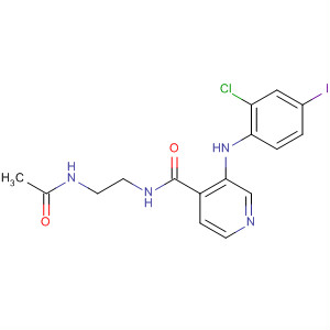 885588-86-3  4-Pyridinecarboxamide,N-[2-(acetylamino)ethyl]-3-[(2-chloro-4-iodophenyl)amino]-