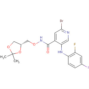 885588-91-0  4-Pyridinecarboxamide,2-bromo-N-[[(4R)-2,2-dimethyl-1,3-dioxolan-4-yl]methoxy]-5-[(2-fluoro-4-iodophenyl)amino]-