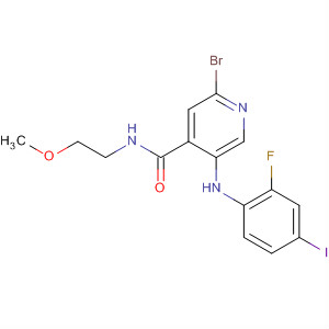 885589-08-2  4-Pyridinecarboxamide,2-bromo-5-[(2-fluoro-4-iodophenyl)amino]-N-(2-methoxyethyl)-