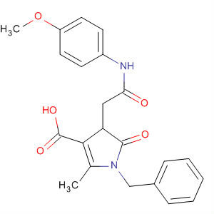 88571-56-6  1H-Pyrrole-3-carboxylic acid,4,5-dihydro-4-[2-[(4-methoxyphenyl)amino]-2-oxoethyl]-2-methyl-5-oxo-1-(phenylmethyl)-