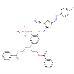 88595-95-3  Methanesulfonamide,N-[5-[bis[2-(benzoyloxy)ethyl]amino]-2-[[3-cyano-5-[(4-fluorophenyl)azo]-2-thienyl]azo]phenyl]-