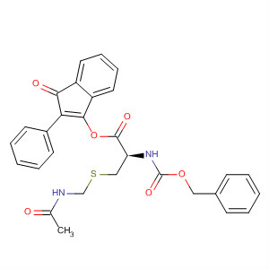 88621-74-3  L-Cysteine, S-[(acetylamino)methyl]-N-[(phenylmethoxy)carbonyl]-,1-oxo-2-phenyl-1H-inden-3-yl ester