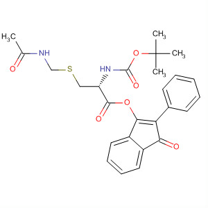 88621-75-4  L-Cysteine, S-[(acetylamino)methyl]-N-[(1,1-dimethylethoxy)carbonyl]-,1-oxo-2-phenyl-1H-inden-3-yl ester