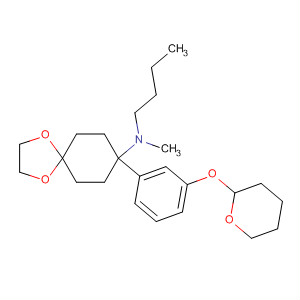 88642-64-2  1,4-Dioxaspiro[4.5]decan-8-amine,N-butyl-N-methyl-8-[3-[(tetrahydro-2H-pyran-2-yl)oxy]phenyl]-