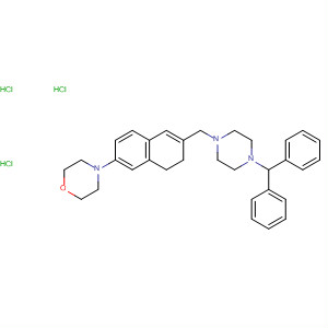 88285-19-2  Morpholine,4-[6-[[4-(diphenylmethyl)-1-piperazinyl]methyl]-7,8-dihydro-2-naphthalenyl]-, trihydrochloride