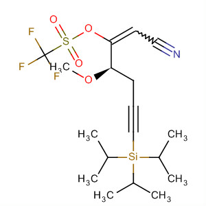 88304-17-0  Methanesulfonic acid, trifluoro-,1-(cyanomethylene)-2-methoxy-5-[tris(1-methylethyl)silyl]-4-pentynylester, (R)-
