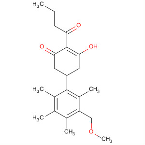 88311-00-6  2-Cyclohexen-1-one,3-hydroxy-5-[3-(methoxymethyl)-2,4,5,6-tetramethylphenyl]-2-(1-oxobutyl)-