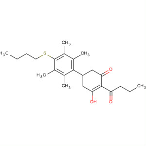 88311-01-7  2-Cyclohexen-1-one,5-[4-(butylthio)-2,3,5,6-tetramethylphenyl]-3-hydroxy-2-(1-oxobutyl)-