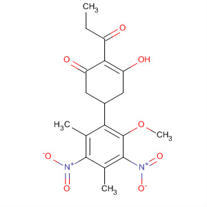 88316-99-8  2-Cyclohexen-1-one,3-hydroxy-5-(2-methoxy-4,6-dimethyl-3,5-dinitrophenyl)-2-(1-oxopropyl)-