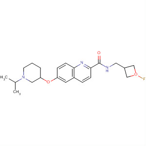 883311-33-9  2-Quinolinecarboxamide,N-[(3-fluoro-3-oxetanyl)methyl]-6-[[1-(1-methylethyl)-3-piperidinyl]oxy]-