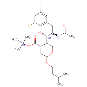 883440-54-8  4-Morpholinecarboxylic acid,5-[(1R,2R)-2-(acetylamino)-3-(3,5-difluorophenyl)-1-hydroxypropyl]-2-(3-methylbutoxy)-, 1,1-dimethylethyl ester, (2R,5S)-rel-