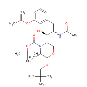 883441-00-7  4-Morpholinecarboxylic acid,5-[(1S,2S)-2-(acetylamino)-1-hydroxy-3-[3-(2-propenyloxy)phenyl]propyl]-2-(2,2-dimethylpropoxy)-3-methyl-, 1,1-dimethylethyl ester,(2R,3S,5R)-