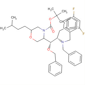883441-10-9  4-Morpholinecarboxylic acid,5-[(1S,2S)-2-[bis(phenylmethyl)amino]-3-(3,5-difluorophenyl)-1-(phenylmethoxy)propyl]-2-(3-methylbutyl)-, 1,1-dimethylethyl ester, (2S,5R)-